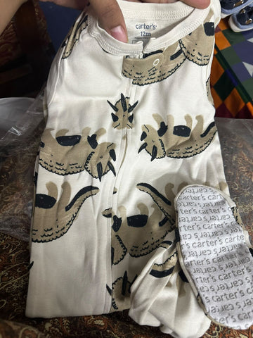 Snug Fit Cotton Footie Pjs. Size: 12M